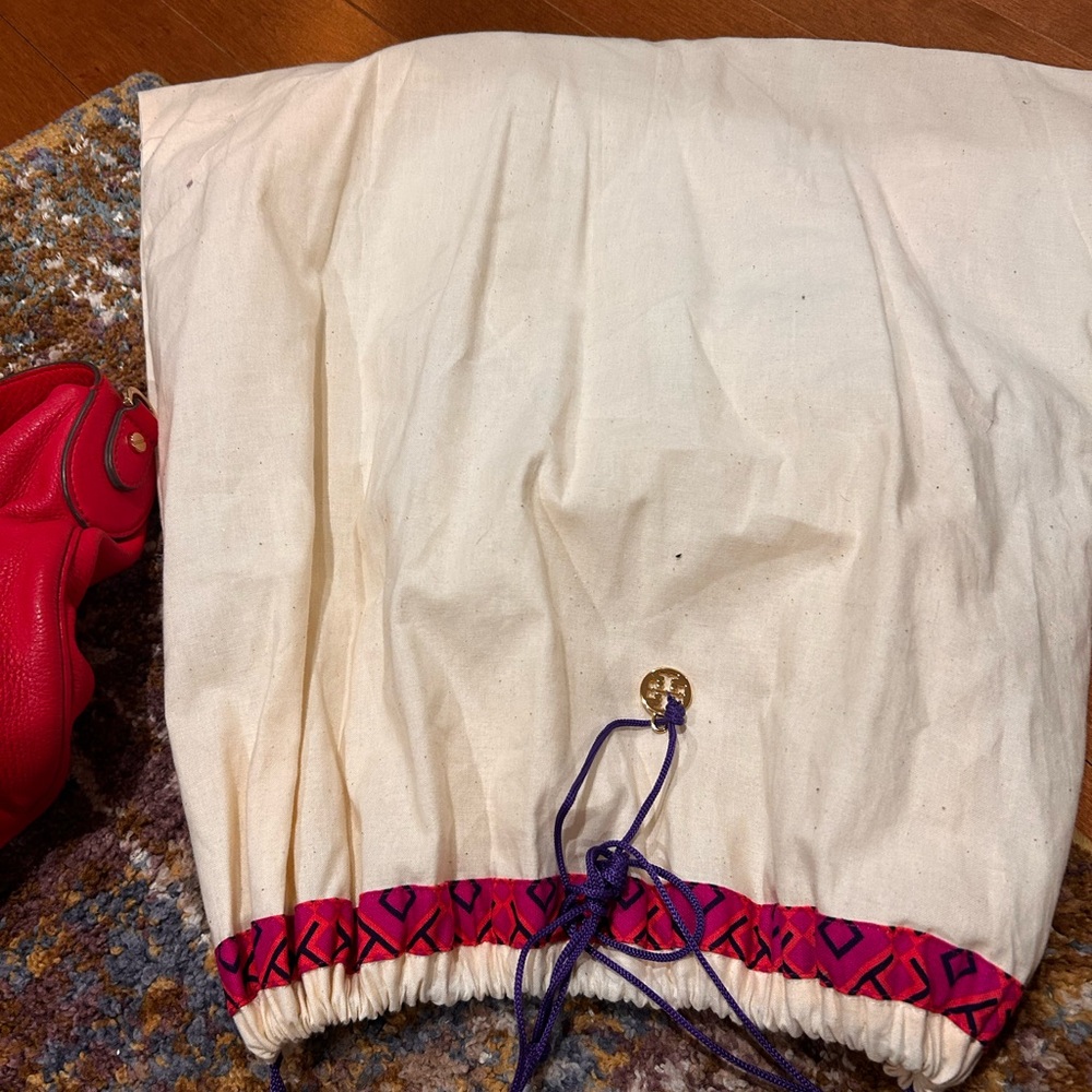 Tory Burch Cream and Red Travel Bag